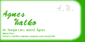 agnes walko business card